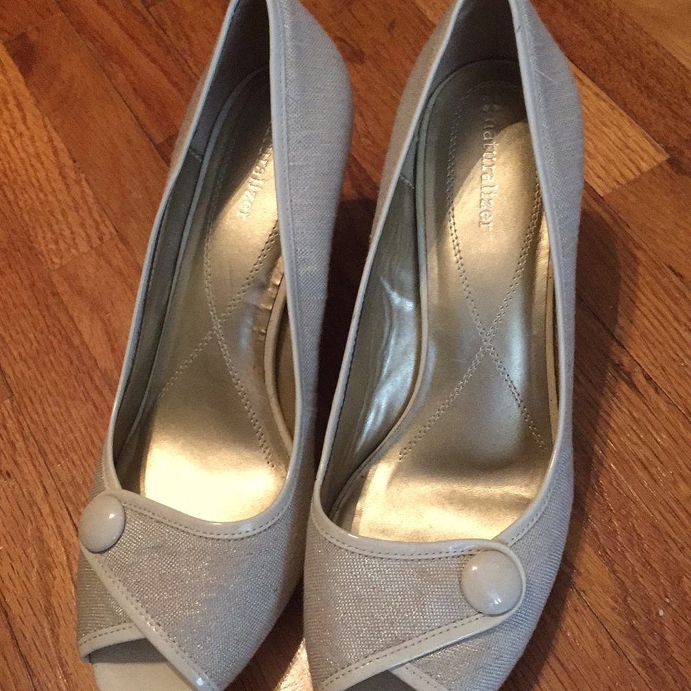 Cream-ish colored with a little sparkle